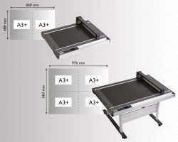 Die Auflagefläche des FCX4000 bietet bis zu 4 Bögen im A3+ Format Platz und ist somit die optimale Lösung für Ihre Print on Demand Projekte.